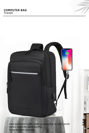 New Men's Business Backpack Computer Bag With USB Charging Port Multifunctional Bag College School Backpack Travel Backpack
