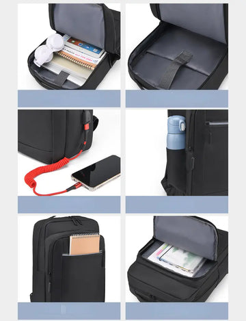 New Men's Business Backpack Computer Bag With USB Charging Port Multifunctional Bag College School Backpack Travel Backpack