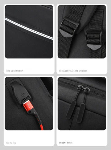 New Men's Business Backpack Computer Bag With USB Charging Port Multifunctional Bag College School Backpack Travel Backpack