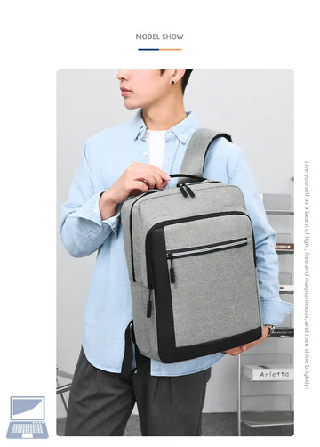 New Men's Business Backpack Computer Bag With USB Charging Port Multifunctional Bag College School Backpack Travel Backpack
