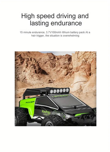 RC Car Toy High Speed Car, Boy Gift, Built-in Double LED Light, Car Shell Luminescence, Battery Replaceable