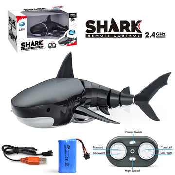 Remote Control Shark Kids Animals Remote Swim Electric Toys, Accelerate Rechargeable Remote Control Boat, Remote Control Speedboat With Swing Tail Christmas Toys For Boys