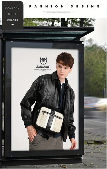 Fashionable Man Shoulder Bag Casual Messenger Bag Soft Silicone Leather Camera Large-capacity Fashionable Man 10inch Tablet Computer Ipad Bag