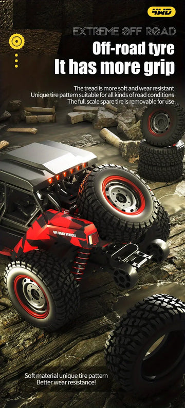 RC Cars, 38KM/H Full Scale Fast High Speed Remote Control Car For Adult Boy, 4WD 2.4GHz Carbon Brush Off Road Monster RC Truck All Terrain Racing Vehicle Toys Gift