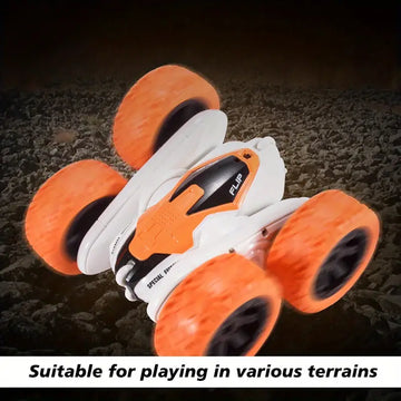 Hot Selling 2.4G Remote Control Stunt Car Double-sided Rotating High-speed Flip Dancing Car Rolling Remote Control Cool Light Devil Fish Double-sided Off-road Stunt Toy Car