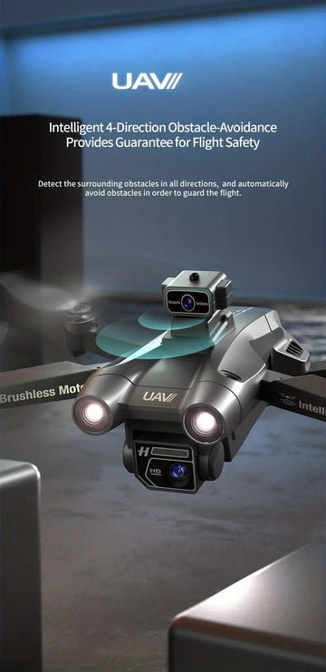 HD Brushless Drone Photography Remote Control Aircraft, Powerful Power Support FPV 360 ° Obstacle Avoidance, 50x Zoom Gesture Recognition Photography Video, Super Long Endurance Lithium Battery