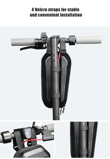 WILD MAN Bicycle Handlebar Bag, EVA Hard Shell, For Balance Scooter, High Capacity Carbon PU Rainproof Folding Bike Bag