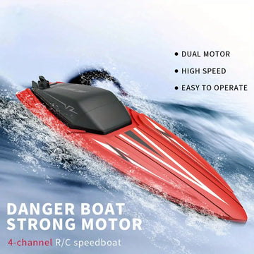 2.4G 4CH RC Remote Control Boat,Water Toy, High Speed, Waterproof , Dual Motor, And Large Capacity Battery, Children's Outdoor Toys Can Compete With Multiple