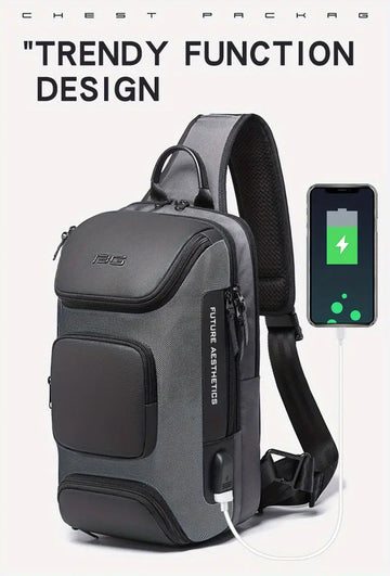 Upgrade Your Outfit & Travel with this Stylish & Functional USB Charging Shoulder Bag!