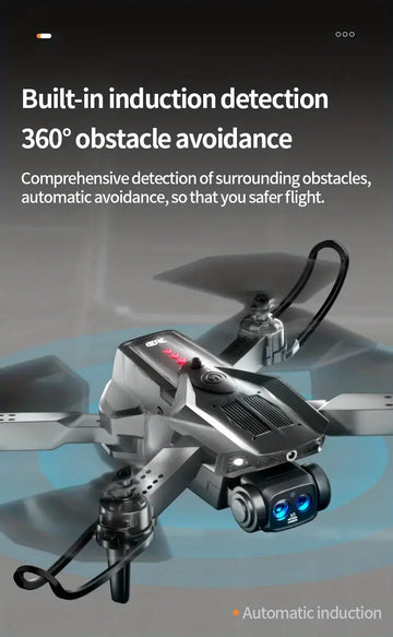 Dual Camera Foldable Drone With Obstacle Avoidance, Remote Control Quadcopter For Beginners Wifi FPV, Air Roll, Height Holding, Flying Toy Gift For Adults And Children