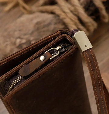 Retro Genuine Leather Handbag: Large Capacity, Multifunctional, and Top Layer Cowhide Wallet for Men!