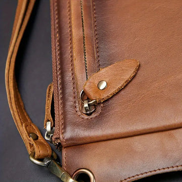 Retro Genuine Leather Handbag: Large Capacity, Multifunctional, and Top Layer Cowhide Wallet for Men!