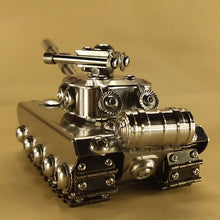 Original Handmade Tank Model Toy, Stainless Steel Military Model Craft Decoration, Creative Gift, Tower Rotating Crawler Tank Toy
