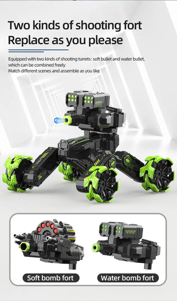 Explosive Wheelset Battle Spray Remote Control Tank Vehicle Launches Soft Water Bomb Robot Armor Remote Control Vehicle Toys