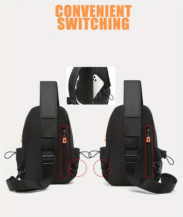 Men's Simple Casual Chest Bag Street Trendy Multi-purpose Shoulder Bag Travel Crossbody Bag