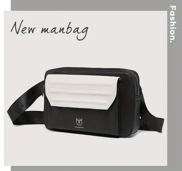 New Casual Men's Satchel Fashionable Boys Handsome One-shoulder Messenger Bag Multi-functional Use Of Waist Bag Horizontal Locomotive Camera Ipad 10inch Shoulder Bag