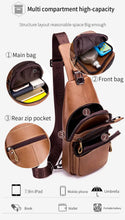 Men's Leather Chest Bag - Fashionable, Wear-Resistant & Large Capacity for Sports & Messaging