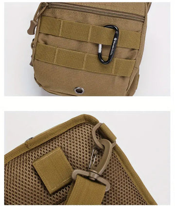 Men's Outdoor Tactical Crossbody Bag, Multi-functional Camouflage Chest Bag With Detachable Shoulder Strap For Outdoor Camping Hiking Travel