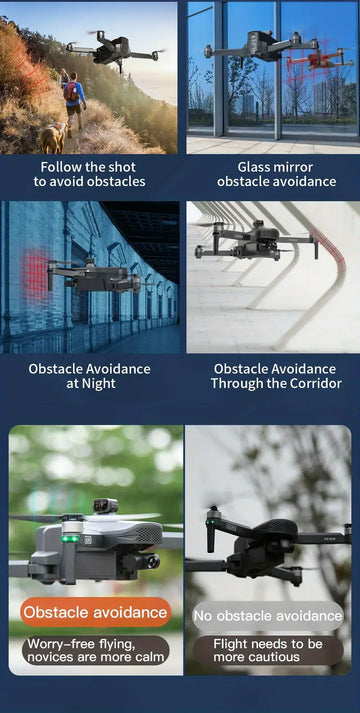 4K Camera Drone, Obstacle Avoidance, 5G Real-time Image Transmission, GPS Optical Flow Positioning, One Key Take Off/Landing, Gesture Photography, Includes Carrying Bag