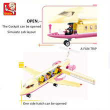 Sluban Holiday Airplane Scene Building Blocks Toys, Assembled Building Blocks Toy Set, Boys And Girls Toys Christmas Gift (No Box)