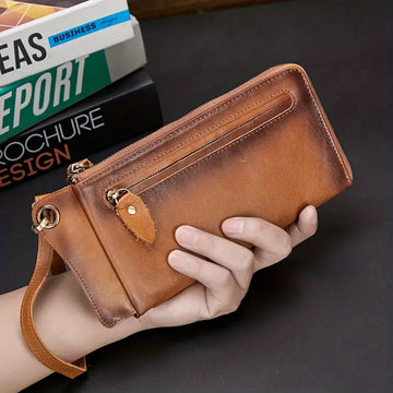 Retro Genuine Leather Handbag: Large Capacity, Multifunctional, and Top Layer Cowhide Wallet for Men!