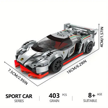 Super Racing Sport Car Mini Model, Car Building Blocks, Red Car City Creative Bricks Toy, Technical Education Toys For Children Gifts