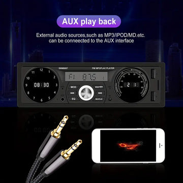 Single 1 Din Car Player Remote Control Digital BT 5.1 Audio Music Stereo With USB With SD With AUX-IN