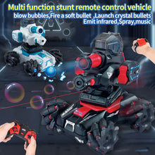 Multifunctional Remote Control Armor Tank Stunt Car Can Fire Can Fight Can Launch Water Bullet Launch Soft Bullet Blow Bubble With Infrared With Spray Remote Control Car For Boys Kids Toys