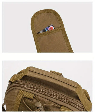 Men's Outdoor Tactical Crossbody Bag, Multi-functional Camouflage Chest Bag With Detachable Shoulder Strap For Outdoor Camping Hiking Travel