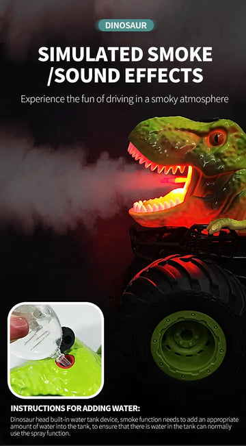 New Dinosaur Spray Off-road Vehicle Cartoon Simulation Smoke Special Effects Four-wheel Drive Power Outdoor Drift Stunt Car