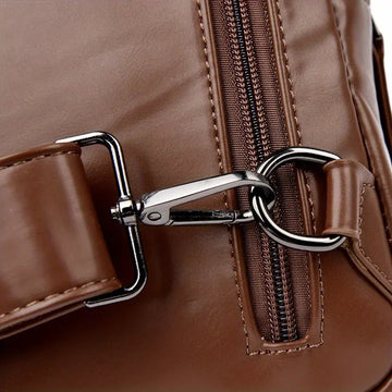 Men's Fashion Simple PU Leather Crossbody Bag, Multifunctional Travel Chest Bag