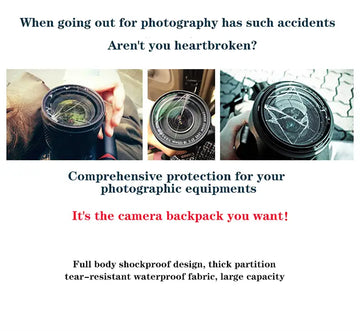 Premium Waterproof Camera Backpack with 15 Laptop Compartment & Rain Cover - Perfect for Photographers & Adventurers!