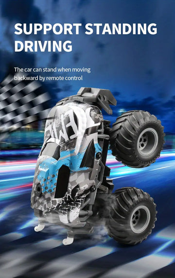 2.4G RC Off-road Vehicle, Special Effects, Remote Control Vehicle, LED Night Light, Spray, Colorful Lights, Climbing Mountain Bike, High-speed Car, Remote Control Toy Car, Can Be Driven Standing