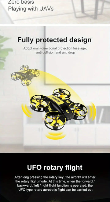 Remote Control Four-axis Induction Aircraft UFO Interactive Lighting Hand-throwing Drone Set Height Remote Control Aircraft Toy