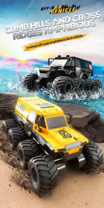 2.4G Children's Car, Water And Land Amphibious Eight-wheel Drive, Off-road Climbing Remote Control Car, Stunt Cars, Multiplayer And Waterproof Design, 3-9 Years Old, Remote Control  Car For Children