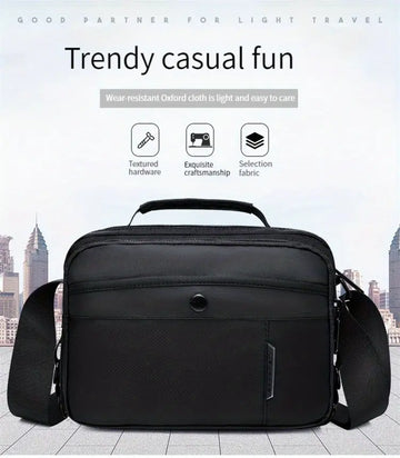 Men's Casual Outdoor Large Capacity Messenger Bag, Lightweight Square Bag
