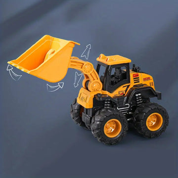 Alloy Engineering Vehicle, Dual Inertia Four-wheel Drive, Cross-country Climbing Excavator, Bulldozer, Road Roller, Transportation, Mixing Boy Toy Car