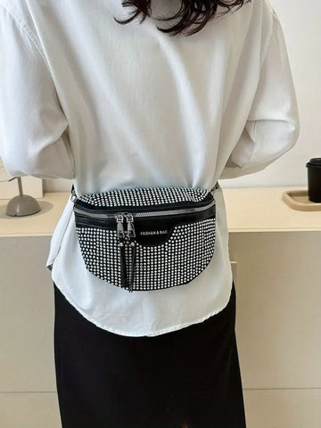 Chest Bag Waist Bag Women's Men's Bag Simple Fashion Simple Water Drill Shoulder Bag Diagonal Bag Saddle Bag