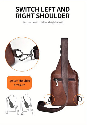 WEIXIER New Spring And Summer Products, Men's One-shoulder Crossbody, High-end Pu Material Fashion