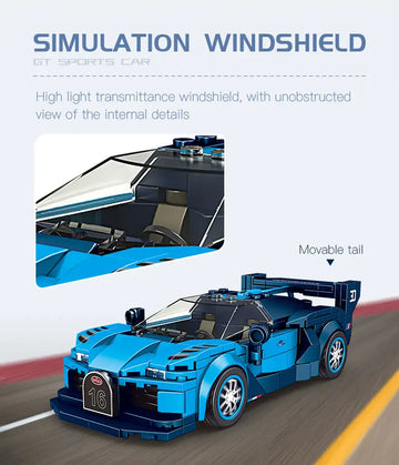 Mould King Technical Idea Racing Car Building Blocks, City Sports Car Model With Display Case DIY Bricks Toys Gift For Boys