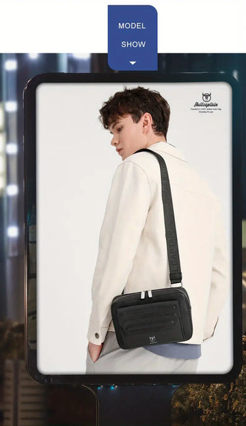 New Casual Men's Satchel Fashionable Boys Handsome One-shoulder Messenger Bag Multi-functional Use Of Waist Bag Horizontal Locomotive Camera Ipad 10inch Shoulder Bag