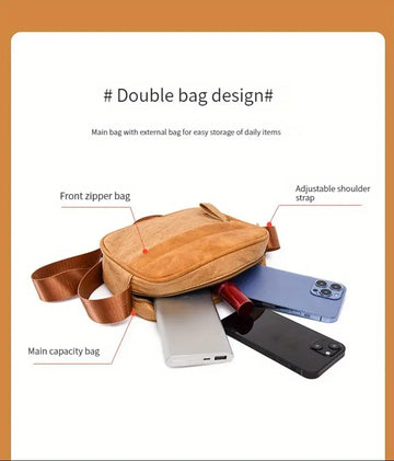 Men's Casual Simple Large Capacity Messenger Bag, Trendy Shoulder Bag