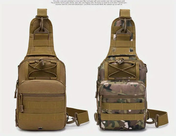 Men's Outdoor Tactical Crossbody Bag, Multi-functional Camouflage Chest Bag With Detachable Shoulder Strap For Outdoor Camping Hiking Travel