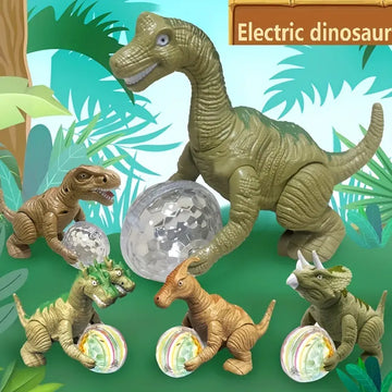 New Jurassic Toys For Boys And Girls, Electric Dinosaur With Light Tyrannosaurus Rex, Children's Music Triceratops Wrist Dragon Toy Crawling Car