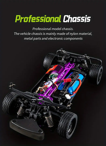 2.4G Full Scale High-speed Drift Vehicle, Four-wheel Drive Racing Vehicle, Remote Control High-speed Truck, High Simulation Remote Control Car, Racing Toy Truck, Including 2 Sets Of Tires