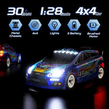 UNO1RC WLtoys 284010 RC Car, 1/28 Mini RC Drift Car with LED Lights, 30km/h 4x4 RC Race Cars, Battery RC Car 2.4G V8 Remote, Small RC Racing Car with 3 Battery for Adults