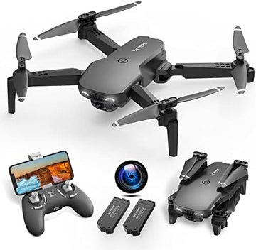 UNO1RC NH525 Foldable Drones with 1080P HD Camera for Adults, RC Quadcopter WiFi FPV Live Video, Altitude Hold, Headless Mode, One Key Take Off Kids or Beginners 2 Batteries, Upgraded Version