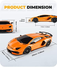 UNO1RC Remote Control Car Licensed RC Series, 1:24 Scale Remote Control Lambor Aventador SVJ Electric Sport Racing Hobby Toy Car Model Vehicle for Boys,Girls,Teens and Adults Gift (Orange)