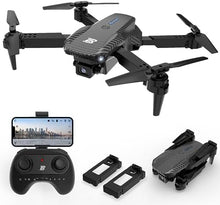 UNO1RC BD101 Drone with 1080P Camera for Adults and Kids - Foldable FPV Remote Control Gestures Selfie, Auto Hover, One Key Start/Land, 3D Flips, 2 Batteries, Toys Gifts Boys Girls Black