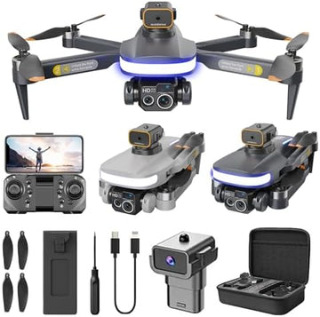 UNO1RC FPV Drone With 4K HD Dual Camera Altitude Hold Mode Foldable RC Drone Quadcopter Circle Fly, Route Fly, Altitude Hold, Headless Mode